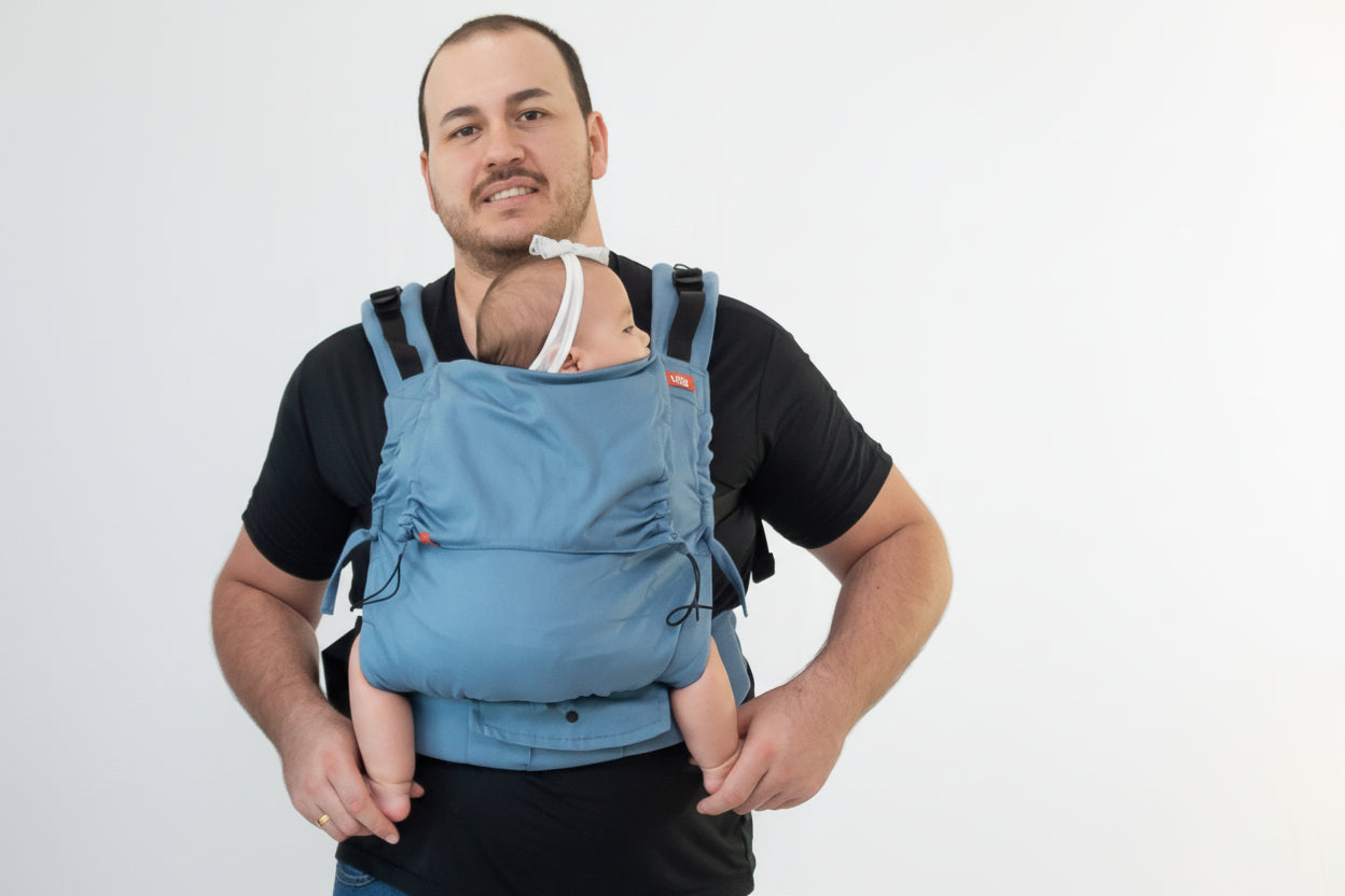Mochila Evolutiva Ergonômica para Bebê Azul Pedra