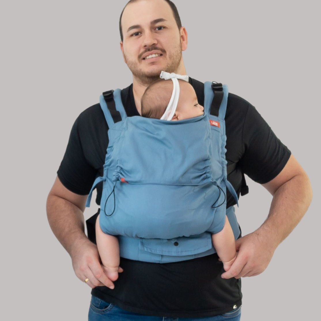 Mochila Evolutiva Ergonômica para Bebê Azul Pedra