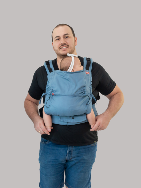 Mochila Evolutiva Ergonômica para Bebê Azul Pedra